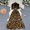 Damenkleid Lange Kleider A-Linie Print Streetwear V-Ausschnitt Kurze Ärmel Elegant Patchwork Y2k Enger Taillenbereich Party Nacht Arbeitskleider