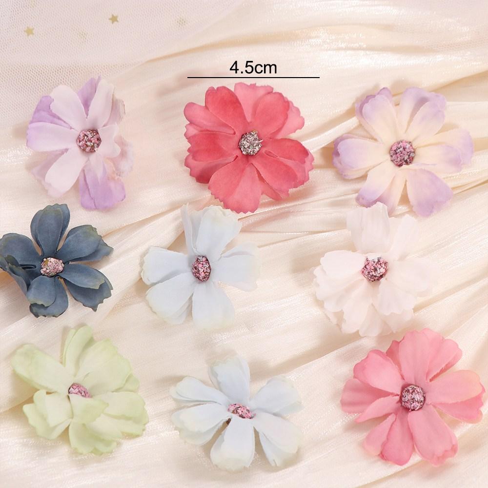 20PCS Exquisite Flower Patch Fabric DIY Silk Flower Flower Applique Hair Clips Decor