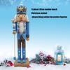 Christmas Themed 38Cm Tall Wood Carving Coastal Nutcrackers King Statue Beach Parties Home Decors Centerpieces Ornament