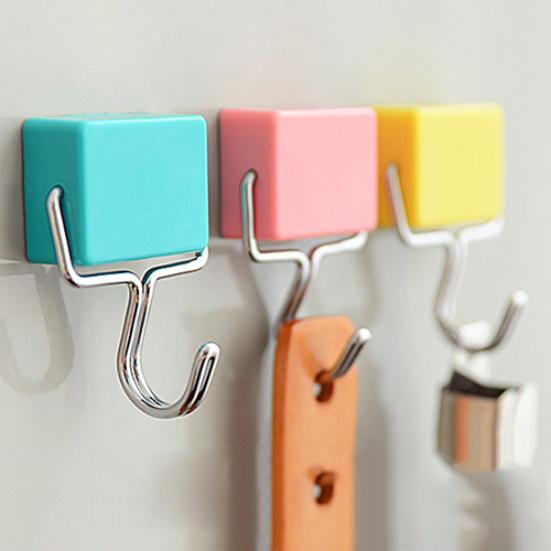 Self Adhesive Magnetic Hook Hanger Bag Keys Bathroom Kitchen Holder for Fridges