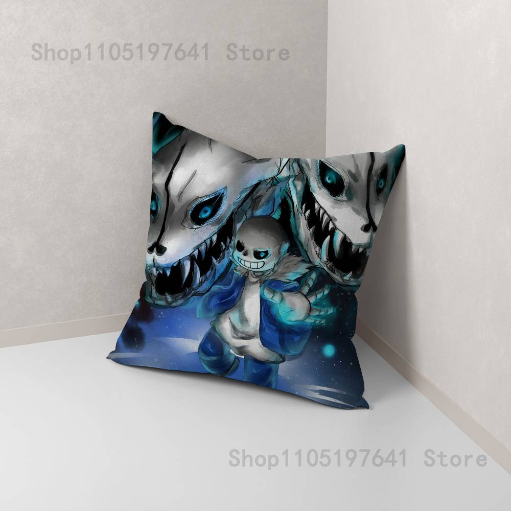 U-Undertale Sans hundvalp Kuddfodral för Soffdekor Bil Kontor Rum Tryckt Kuddfodral Dekorationer och Skydd