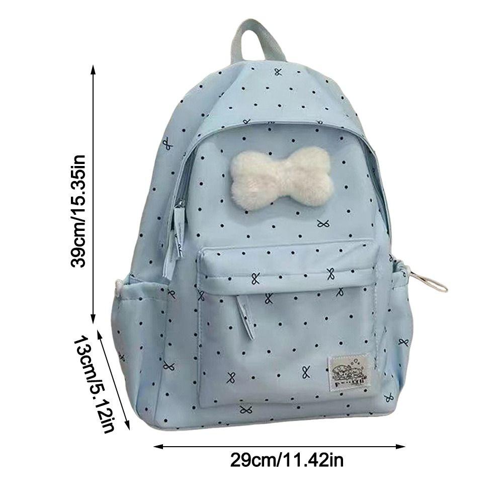Cute Large Capacity Bow Backpack Ultra-light Nylon Girls Backpack Breathable Travel Bag