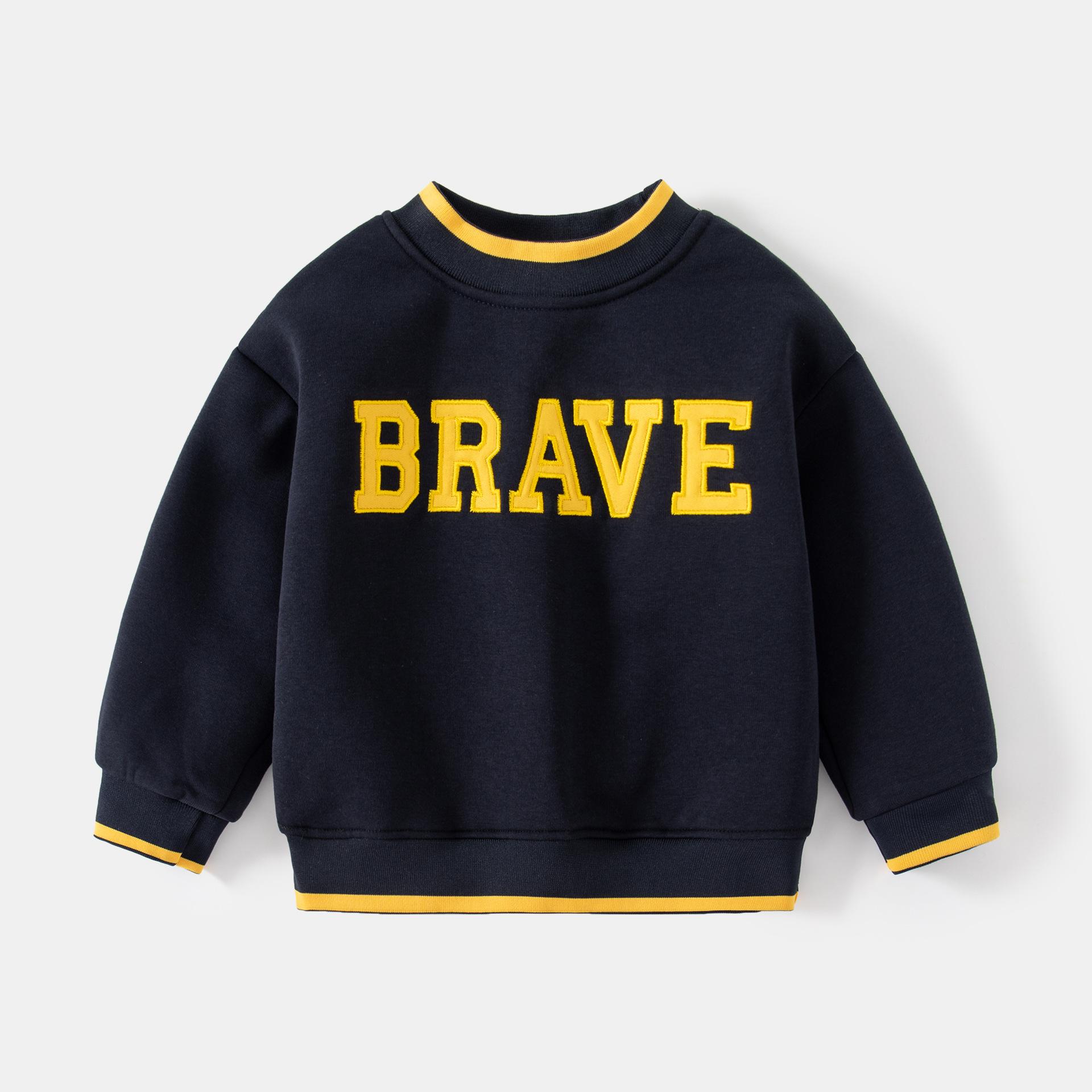 Корейская версия флисовый свитер с алфавитом для мальчиков повседневный с длинным рукавом детский джемпер зимний флисовый теплый свитер для мальчиков 90cm