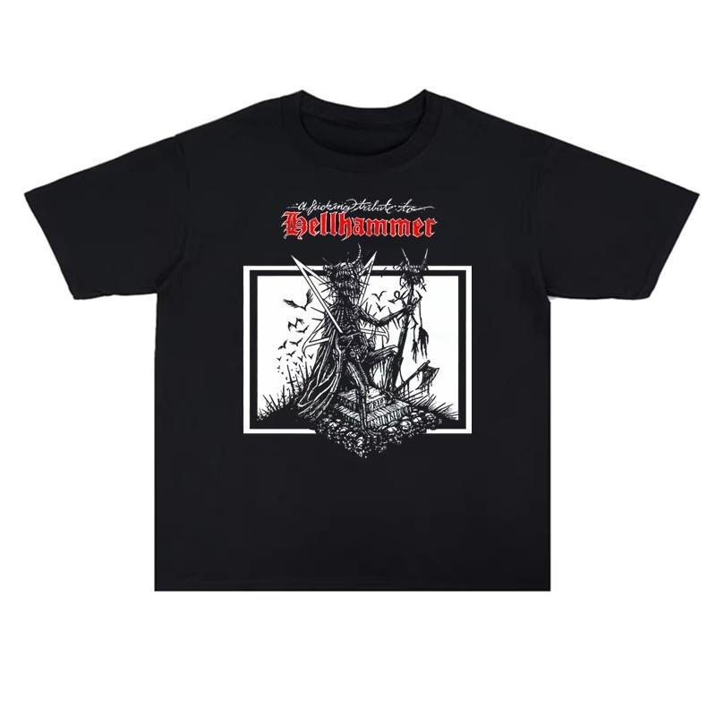 2025 Torrent Speed Metal Rock HELLHAMMER Band T-shirt Short Sleeve High Quality Luxury Brand Hot Pop Style