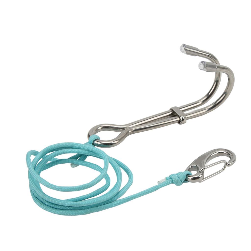 Scuba Diving Double Dual Stainless Steel Drift Hook with Luminous Line for Cave Dive AccessoriesLuminous Sky Blue