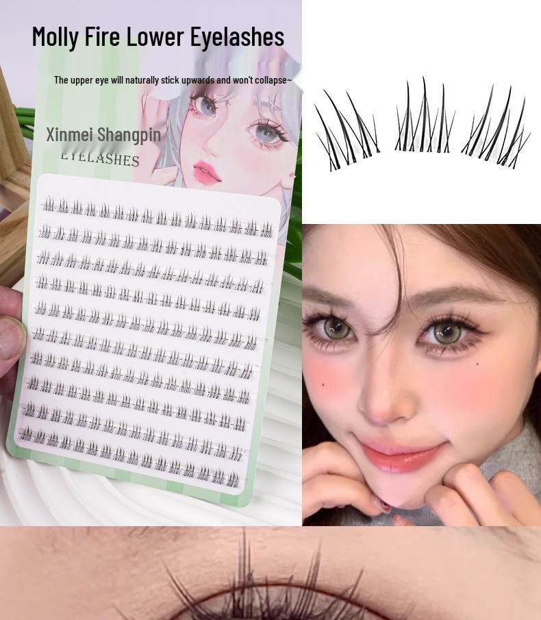 Lazy Trilogy Sunflower False Eyelashes: Pure Wild Fox Series, Little Devil & Small Flame Lower Lashes.