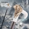 Silver Resin Bear Head White Walking Cane Fashion Decorative Steel Stick Gentleman Elegant Cosplay Cane Knob Crosier 92cm