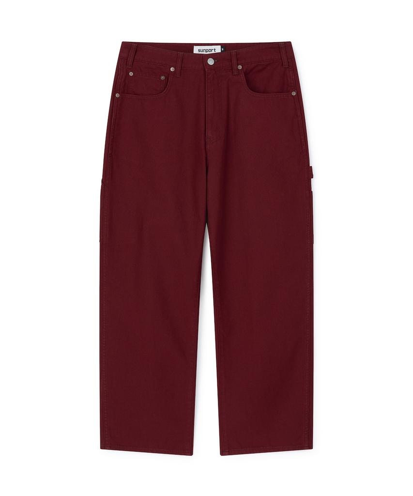 Seonpoteu Loosed Carpenter Pants Dark Red