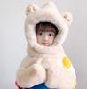 Bear hat female scarf gloves integrated winter student warm cute scarf plush three-piece set thickened Internet celebrities
