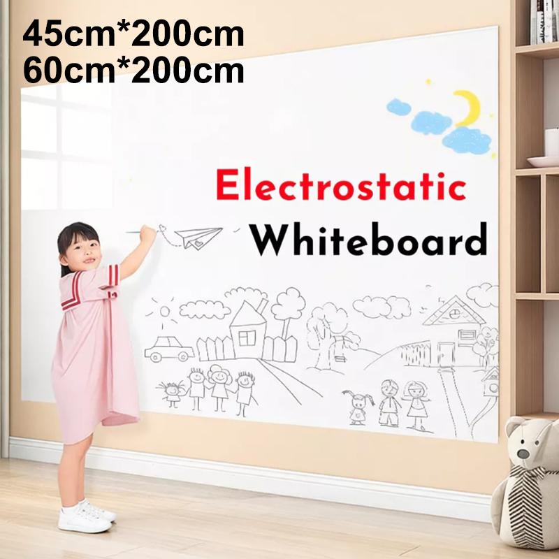  Electrostatic Whiteboard Sticker Reusable Pp Teaching Graffiti Drawing Board Removable Household Erasable Whiteboard