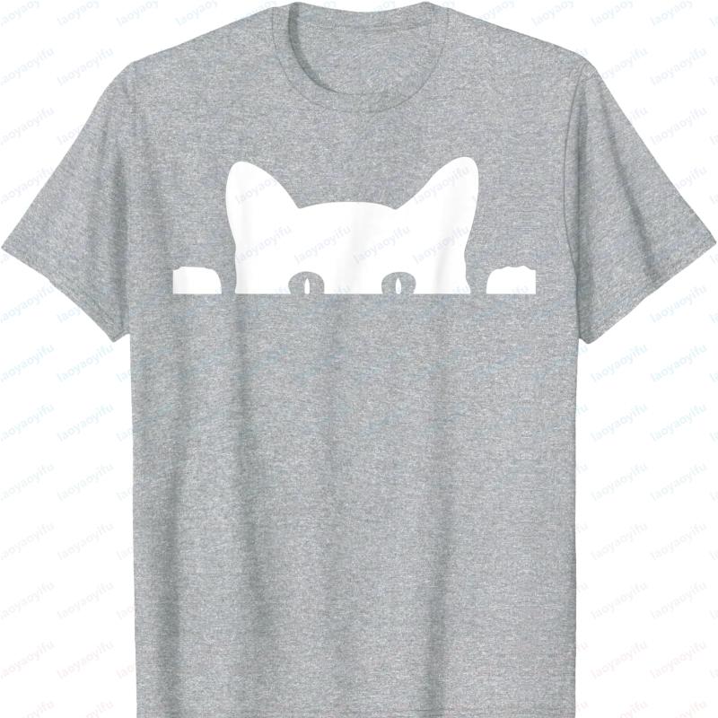 Cat Face Funny Cats Lover Gift TShirt Graphic T Shirts Oversized T Shirt Harajuku Men Clothing High Quality Cotton Breathable