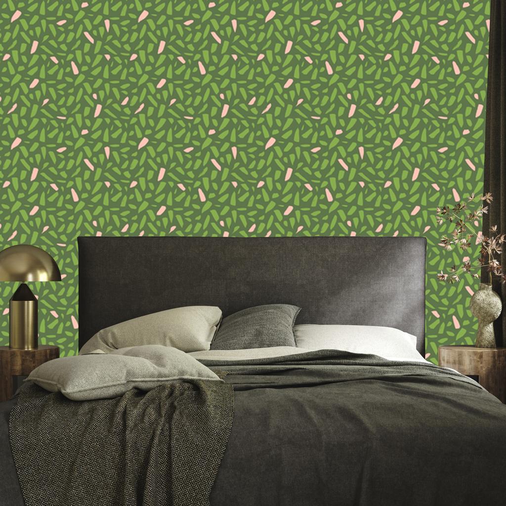 Lime and Olive Leaves Wallpaper for Living Room and Bedroom 50x1000