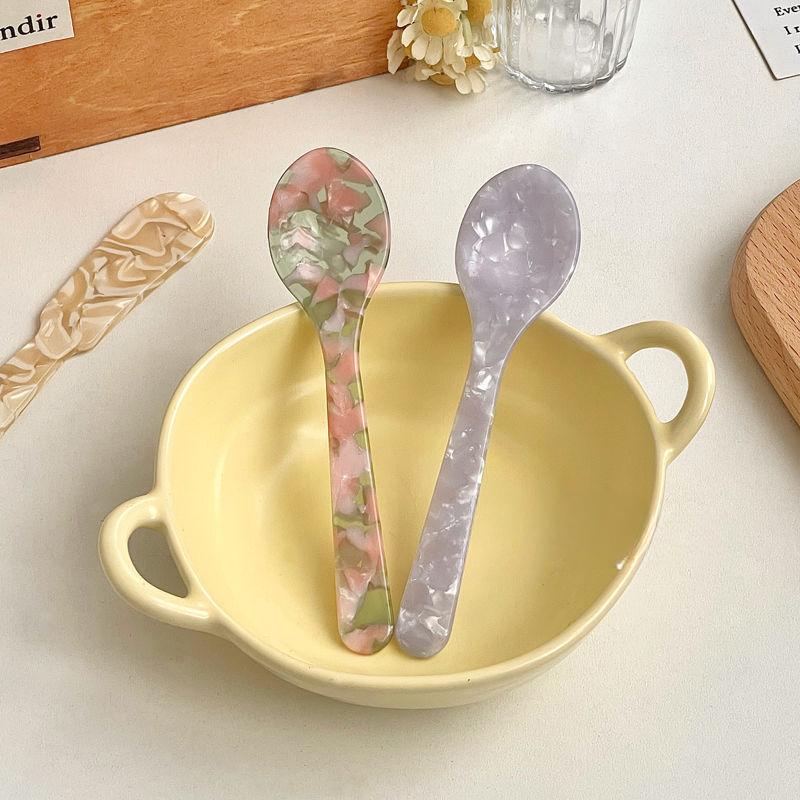 1Set Retro Dessert Knife Spoon Jam Butter Knife Tableware Plastic Spoon Lovely Photography Props Kitchen Tableware Set