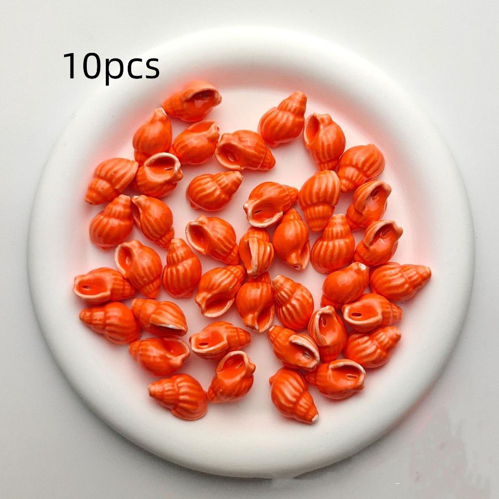 10pcs/set Handmade Craft Conch Shell Beads Colorful Jewelry Making Material Bracelet Making Kit оранжевый