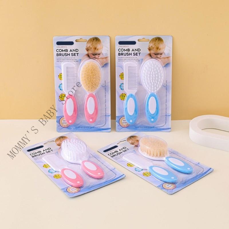 2Pcs Infant Bathing Brush Set Baby Showering Tool Includes Soft Hair Comb & Bath Brush for Sensitive Skin Care
