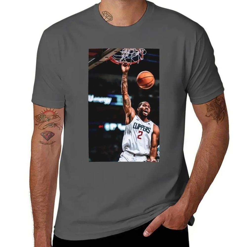 Kawhi Leonard LA Clippers Ikonischer Dunk Grafikdruck Lässiges Kurzarm NBA Basketball Streetwear T-Shirt