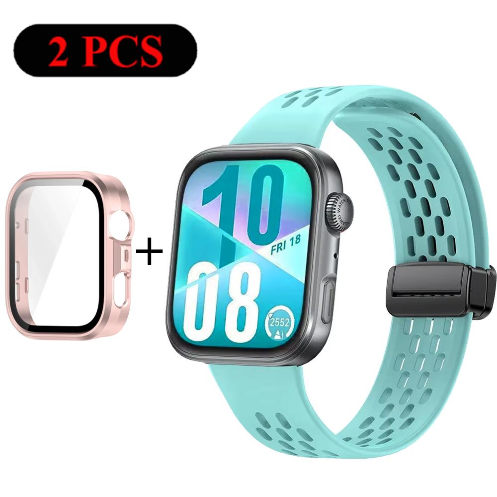 Armband+Hülle Silikonband für Huawei Watch Fit 4 Pro Fit 4 Bequemes Armband für Huawei Watch Fit 3 Atmungsaktives PC-Gehäuse