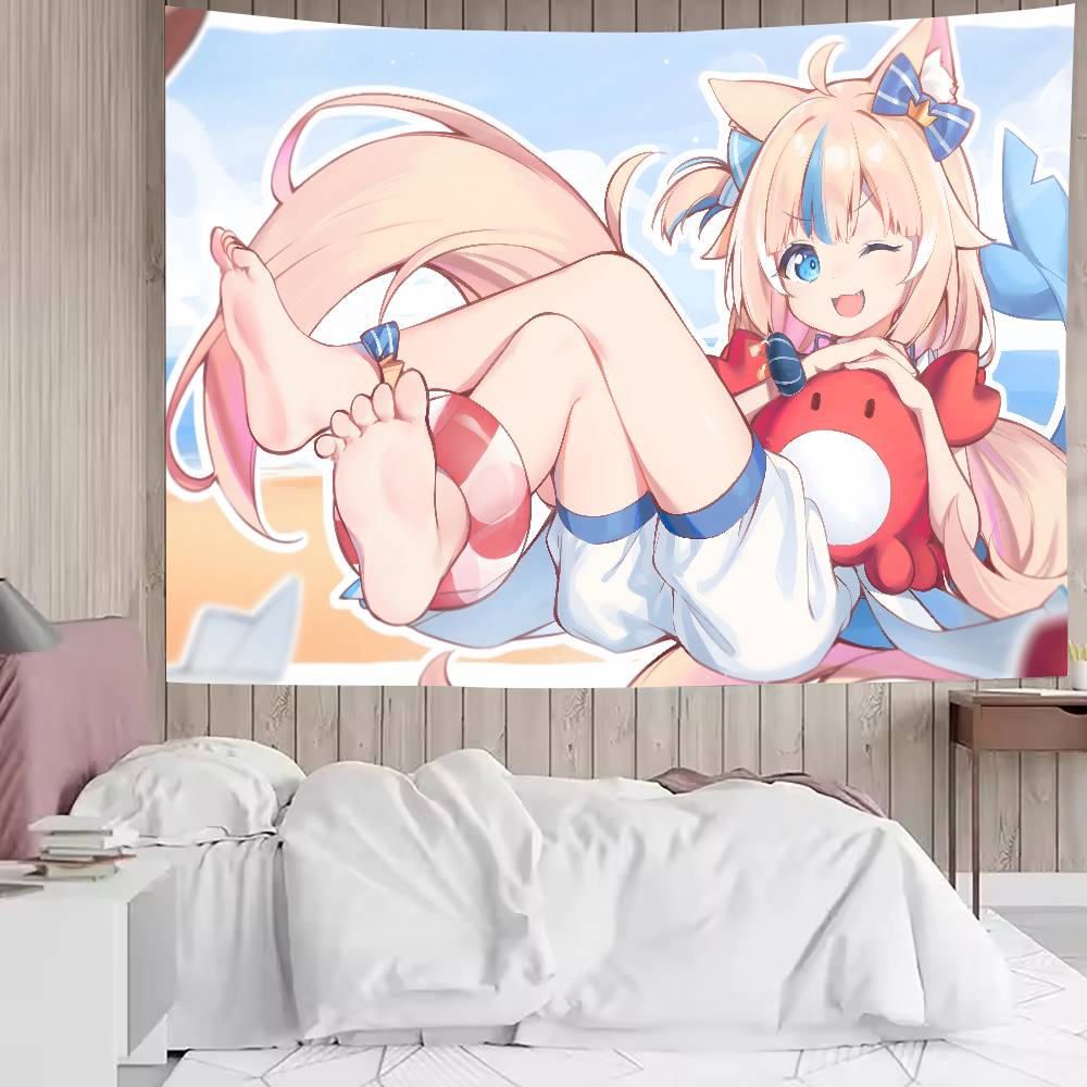 Virtual Artists Kawaii Hot Sameko Saba Tapestry Popular Room Decoration Wall Tapestry Art Room Home Decor Wall Art Decor