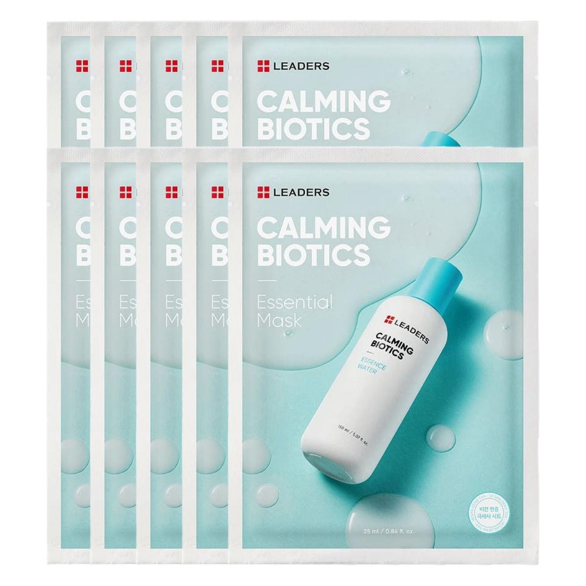 LEADERS Calming Biotics Essential Mask Soothing Hydrating 25ml (10 Sheets)