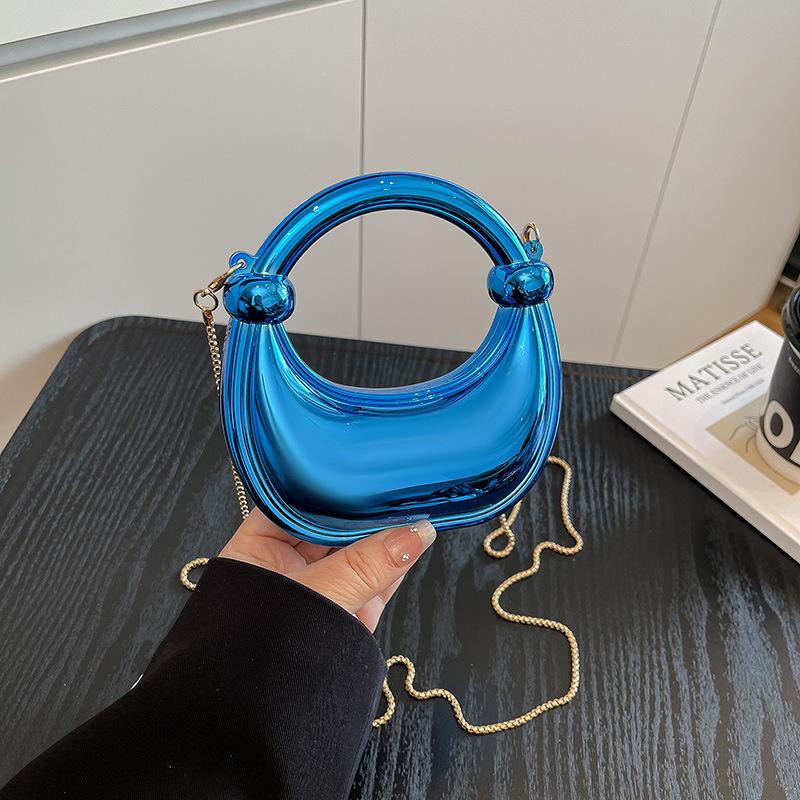 

New fashion banquet knot handbag acrylic chain shoulder messenger dinner bag women синій