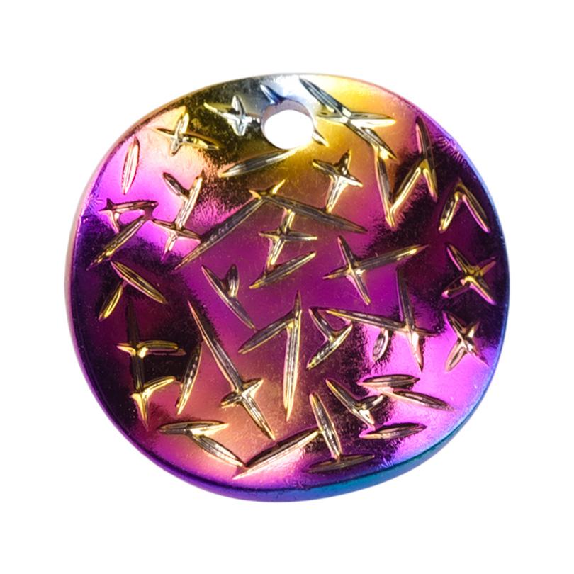 Personality Rainbow Irregular Round Heart Oval Stainless Steel Charm For Jewelry Making Bulk Supplies DIY Simple Earring Pendant