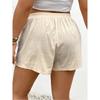 Spring Summer Women's Solid Color Tie Waist Elastic High Waist A-line Skort Casual Shorts for Women
