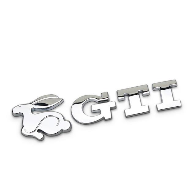 For VW Volkswagen Jetta MK5 Golf 3D Metal Car Sticker Rabbit Badge Decal Accessories For Volkswagen GTI R-Line R Polo T5 Golf Pa