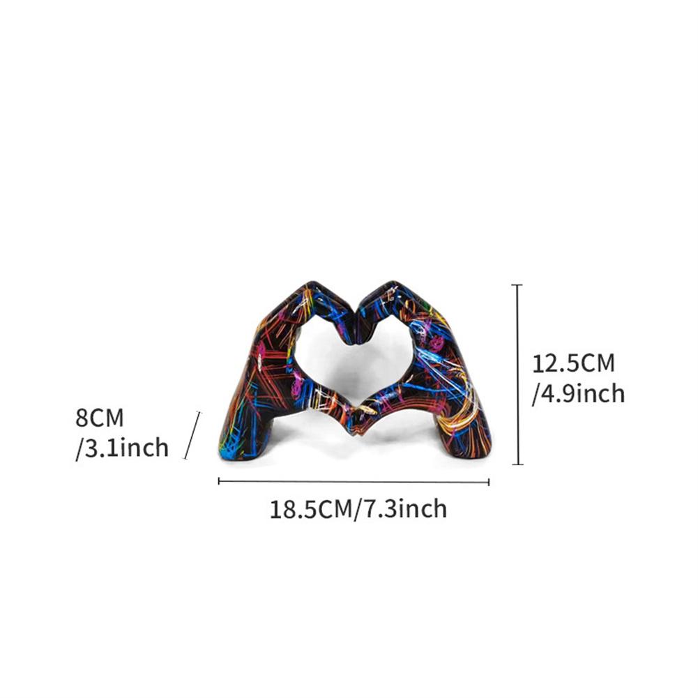 Personalized Heart Gesture Resin Statue Home Decoration Modern Art Hand Love Abstract Figurines Sculpture Wedding Desktop Decor