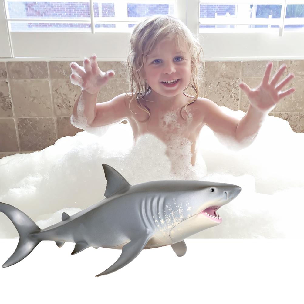 Kids Shark Model Toy Simulation Marine Life Animal Floating Plastic Hollow Realistic Shark Model Toy