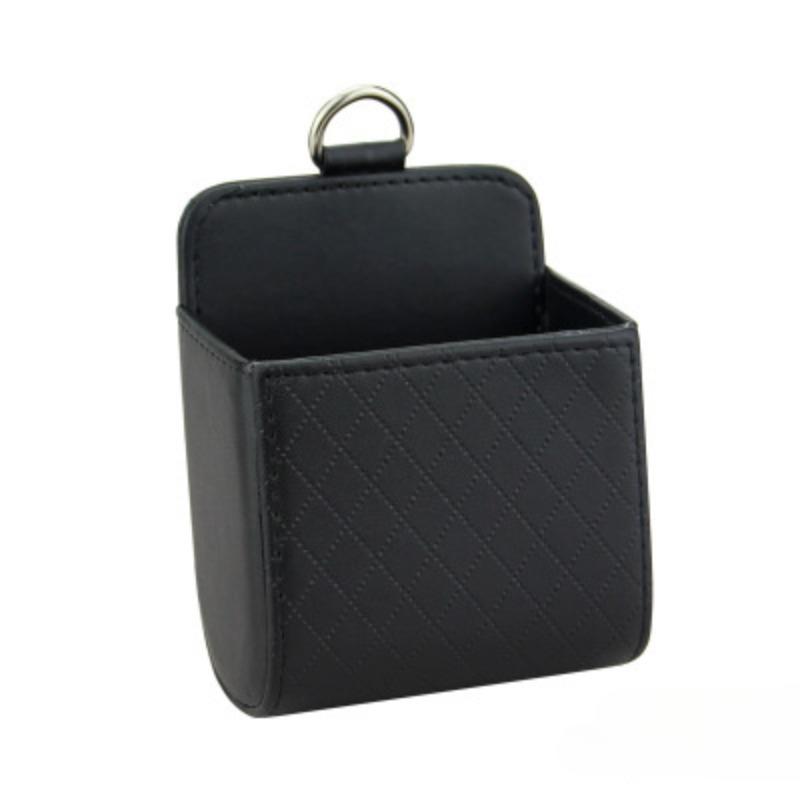 Car Storage Bag Air Vent Dashboard Tidy Hanging Leather Organizer Box Glasses Phone Holder Storage Organizer Car Accessorie