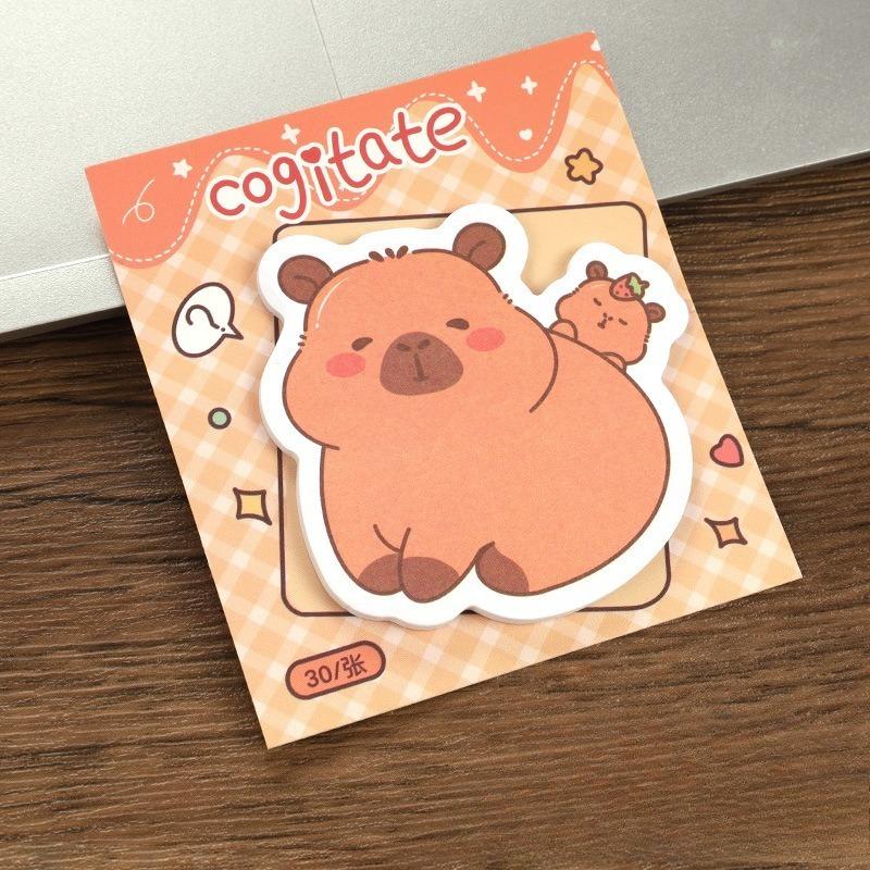 36Pcs Creative Capybara Memo Pad Cute Cartoon Sticky Notes Message Sticker Book Kawaii Writing Pads School Office Supplies