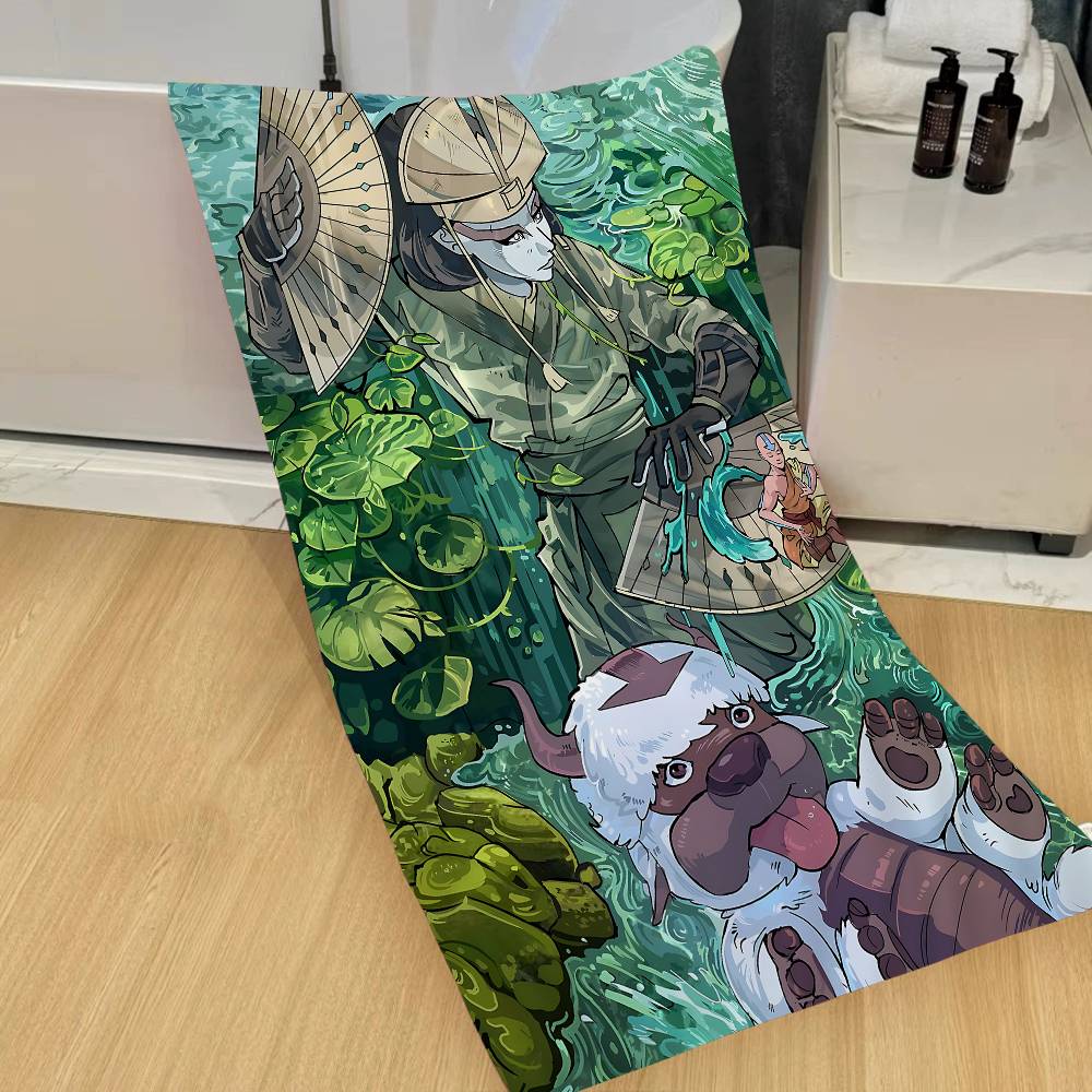 Lang Pattong White Tv Avatar The Last Airbender Anime Beach Swimming Towel Soft Absorbent Washcloth Children's Gifts For Kids Travel Camping Gym