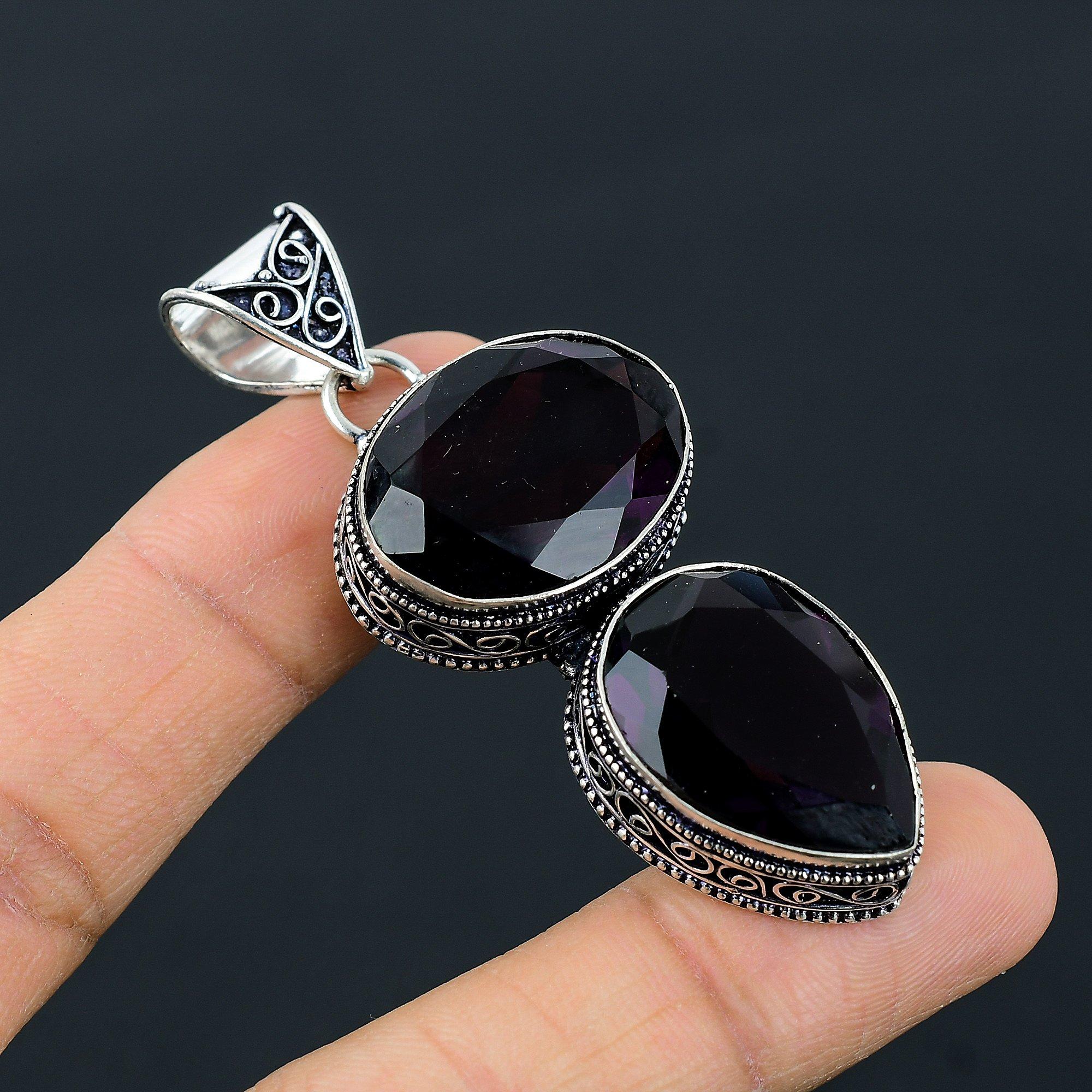 

Подарочный ювелирный кулон из стерлингового серебра 925 пробы с аметистом 2,29 дюйма