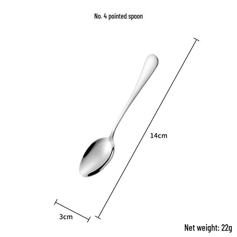 1010 Stainless Steel Cutlery Set: Long-Handle Fork, Soup & Dessert Spoon