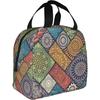 Mandala Lunchväskor för Kvinnor Isolerad Matlåda Kylväska Termisk Tygkasse med Ficka Återanvändbar för Arbete Skola Vandring Picknick