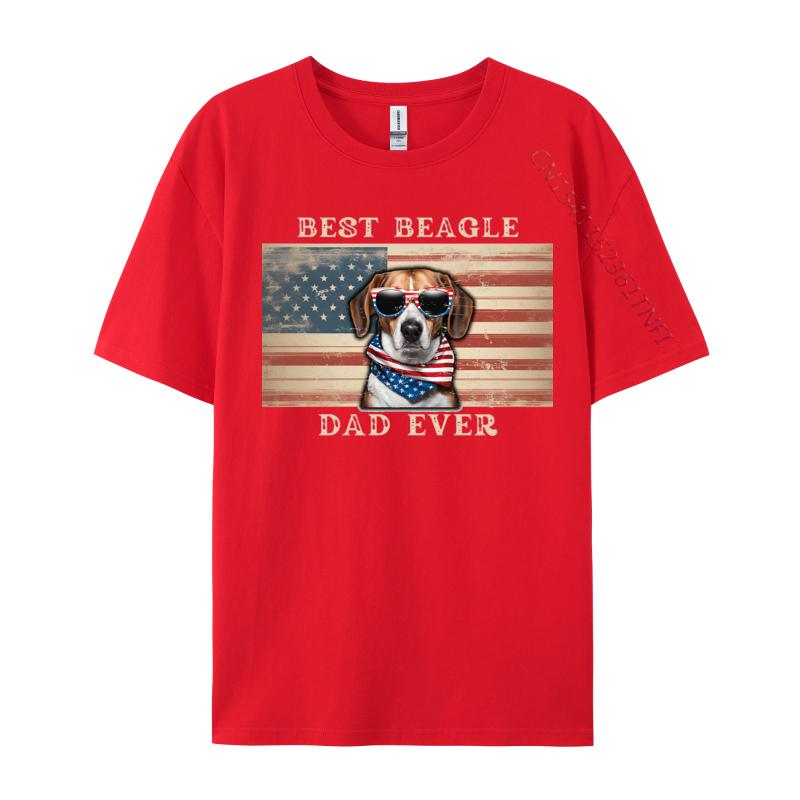 Best Beagle Dad Ever Patriotic Dog TShirt Funny Design T Shirts Personalized Hot Sale Unisex Tees Personalized Cotton