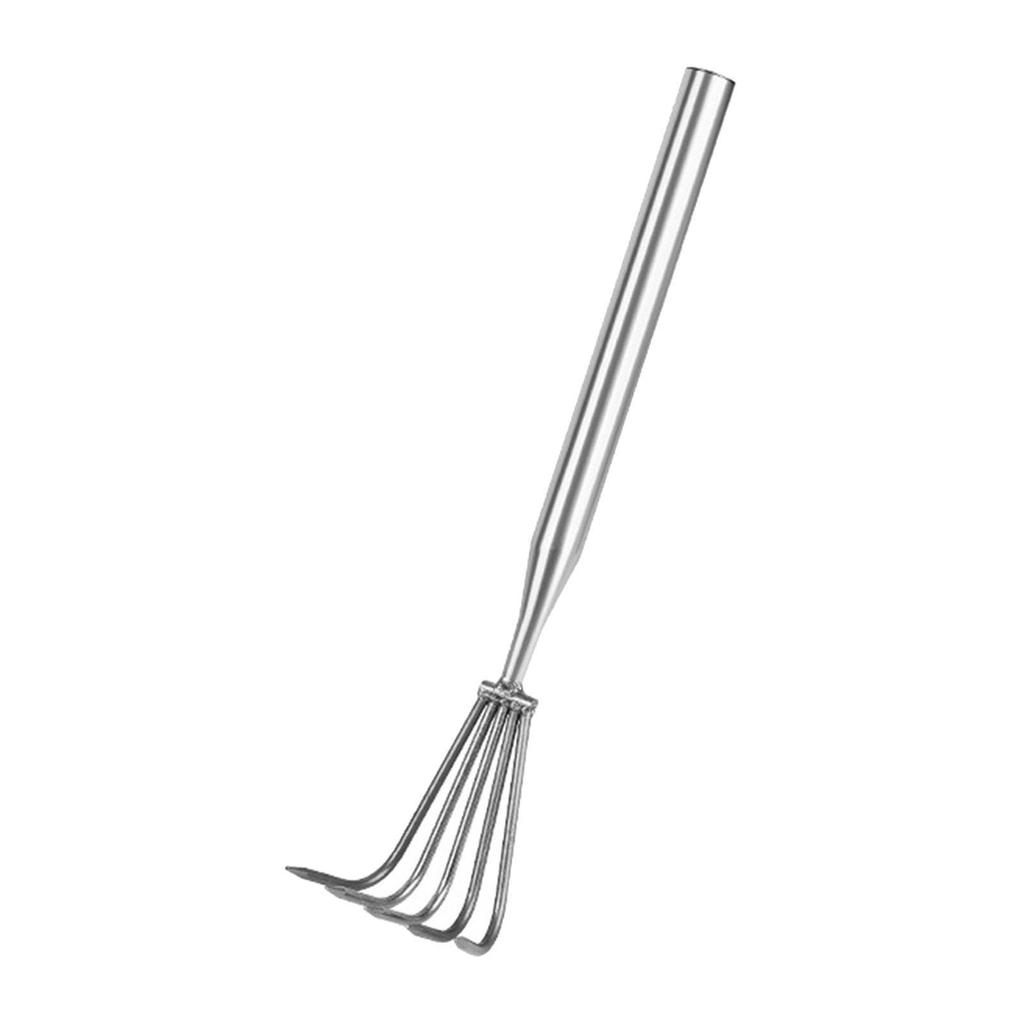 Hand Rake Portable Firm Grip Compact Stainless Steel Garden Rake Claw Rake Cultivator for Loosening Soil Beach Weeding Planting