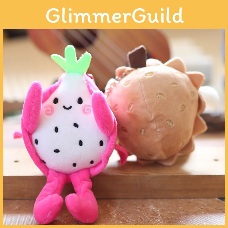 Plüsch Drachenfrucht Schlüsselanhänger mit superweichem Kurzplüsch für Kinder und Sammler