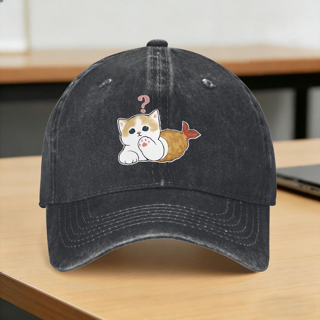 Sharks and kittens Baseball Cap Sun  Outdoor Gym SunProof Washed Trucker Hat FeUnisex Unisex Casual Print Snapback Cap
