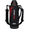 Thermos Vacuum Insulated Sports Bottle 1L Black Orange (Kids' Size, Includes Pouch and