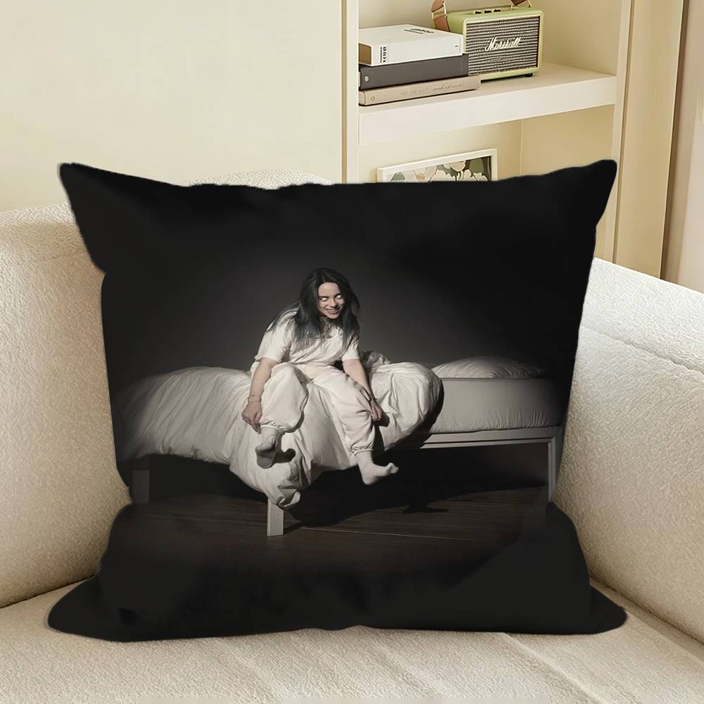 Album CoverS BBillieS EEilish Patten Square Sofa Pillow Cover Solid Color Living Room Home Decor Cushion Case