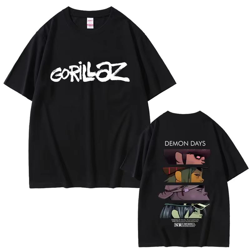 

Rock Band Gorillaz Demon Days Eyes Print Tshirt Men Women Hip Hop Fashion Oversized Streetwear Male Casual Soft Cotton T Shirts S