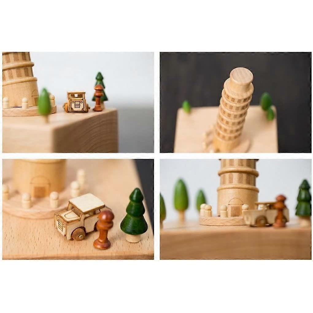 Music Box With Music Box Made Of Wood Tower Of Pisa Music Box