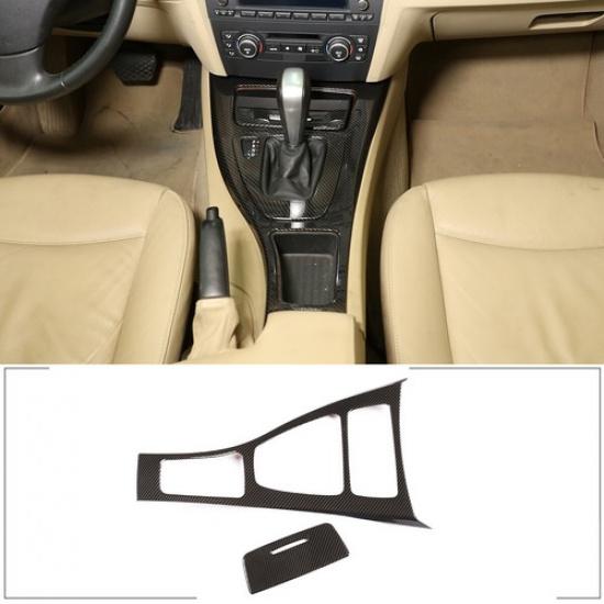 For BMW 3 Series E90 2005-2012 Center Console Gear Panel Trim ABS Carbon Cover