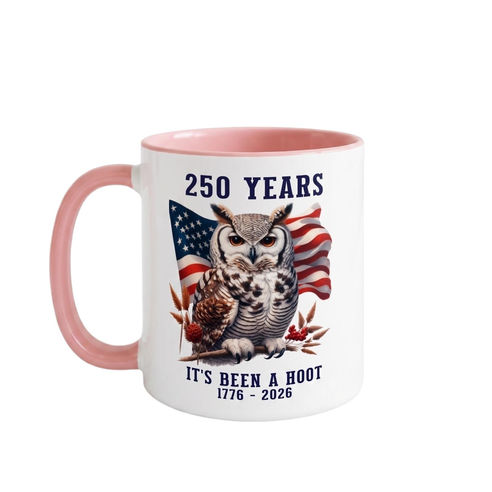 

American 0th Anniversary Owl Coffee Mug, A Commemorative Gift For The 0th Anniversary Of Patriotism. One Size