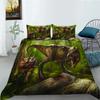 Jurasic Dinosaur Soft Duvet Cover Set for Young Boys King/Quen Sized Dimensions Polyester Beding Set Big Stegosaurus Brontosaurus Pterosaur
