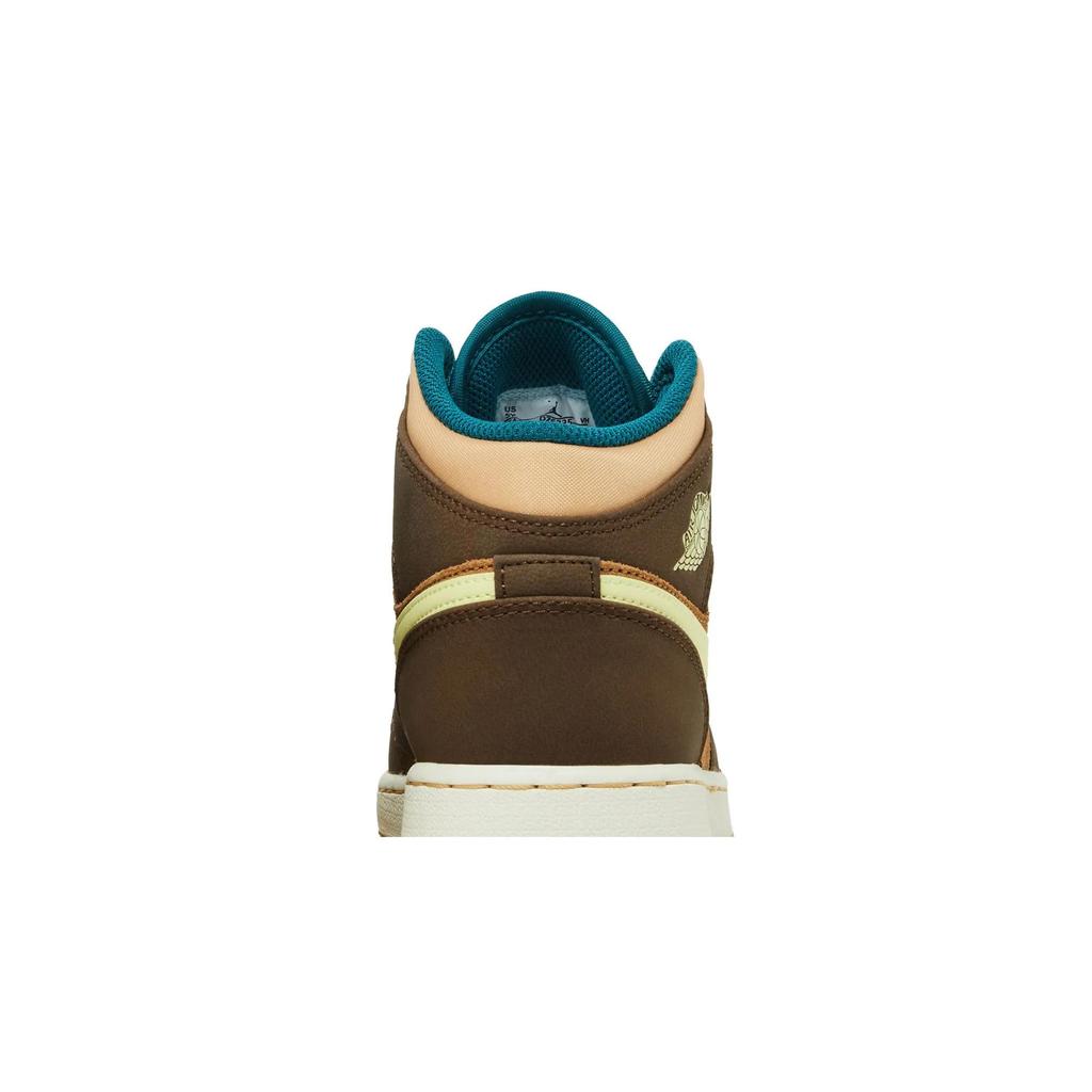 Air Jordan 1 Mid SE Grade School 'Cacao Wow' (Unisex) Cacao Wow / Luminous Green / Ale Brown / Twine / Sail / Geode Teal Kids' Basketball Shoes