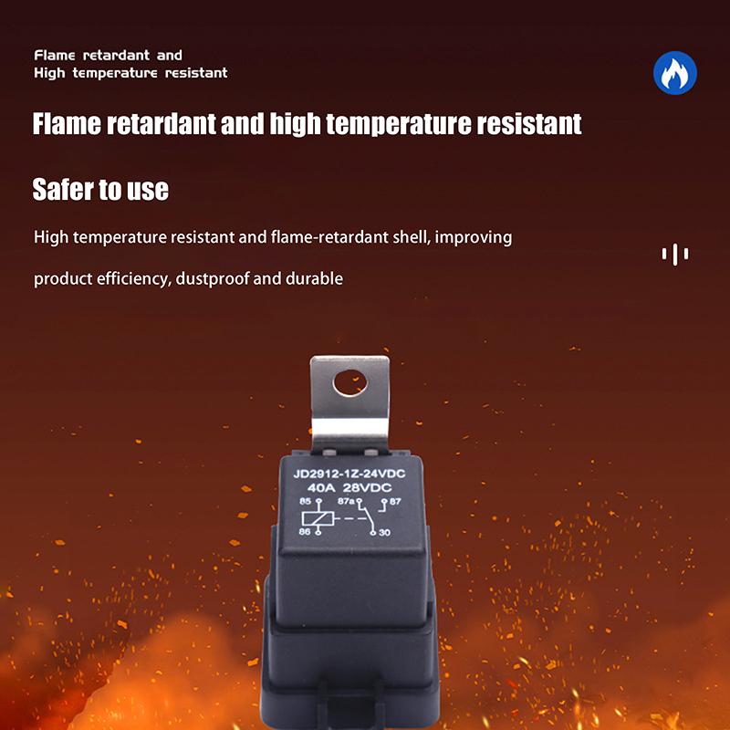 1 Set Car Relay With Socket Dc 12/24V 40A 4/5Pin Amp Waterproof Relay Harness Tinned Copper Wires 5-Pin Spdt For Boat Auto Fan