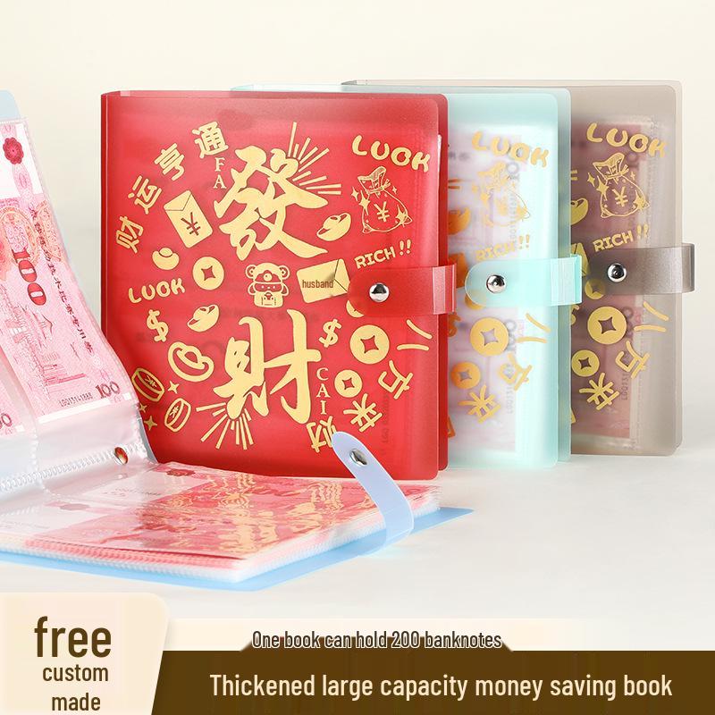 2025 Neujahr A6 Glücks-Sparalbum - Internet-Berühmtheit Geldbuch mit losen Blättern, fasst 20.000.