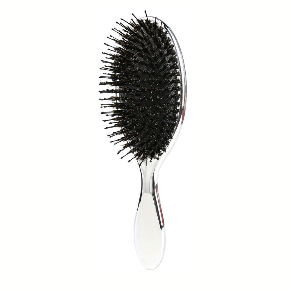 Luxury Gold And Silver Color Boar Bristle Paddle Hair Brush Oval Hair Brush Anti Static Hair Comb Hairdressing Massage Comb